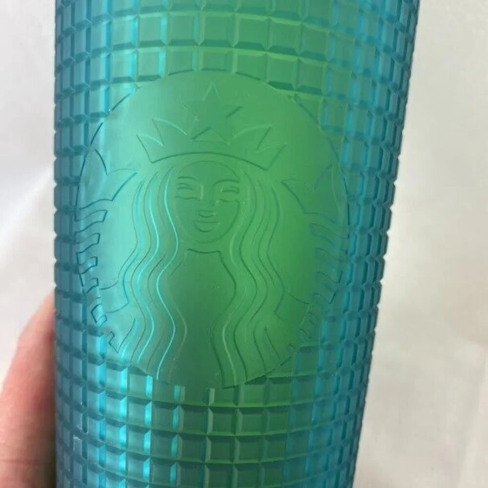 Starbucks‎ Winter 2022 Green / Yellow / Blue Studded Grid 24oz Venti Tumbler Cup